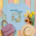 Golden Retriever Logic Tshirt in Light Blue