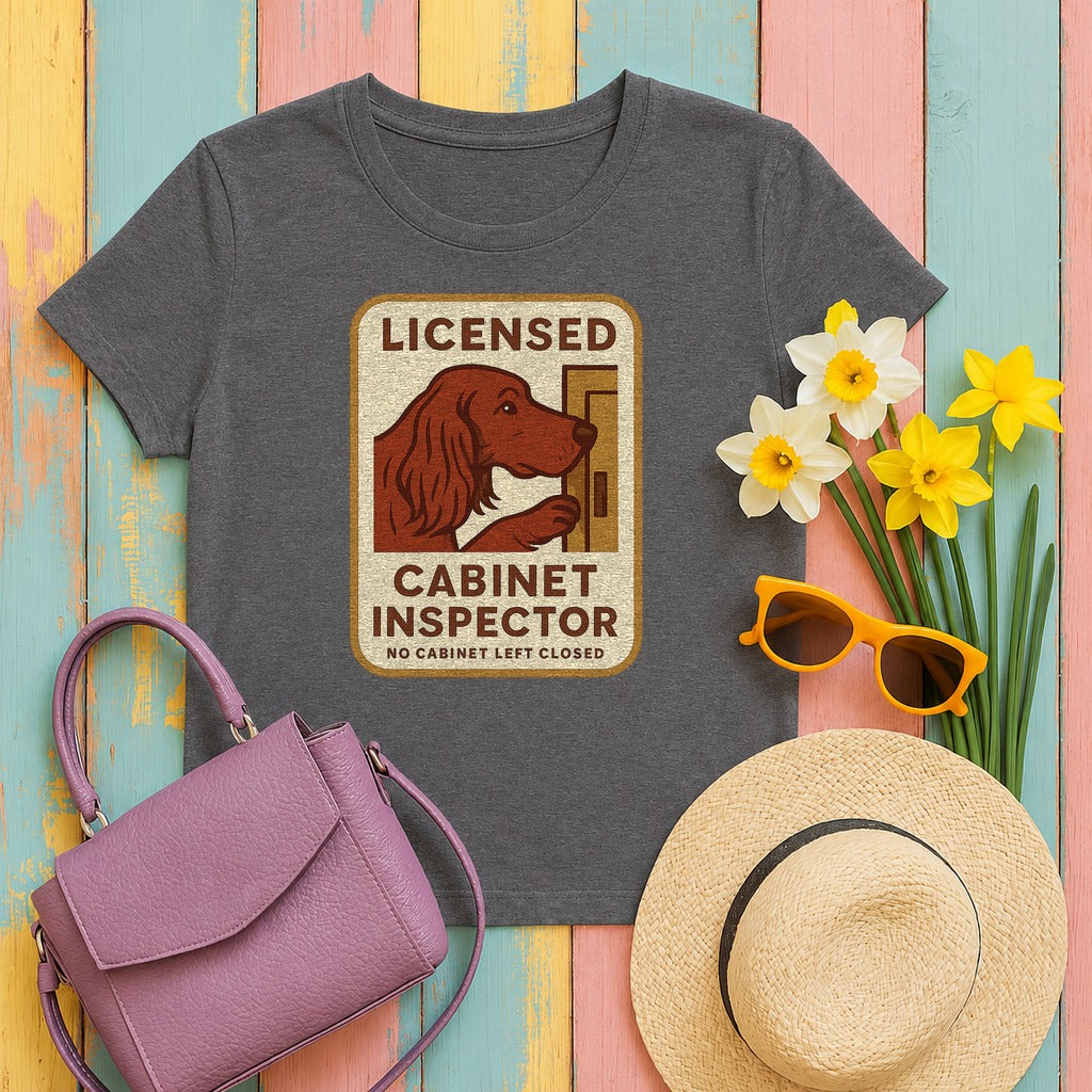 Irish Setter Licensed Cabinet Inspector T-shirt in Dark Grey Heather