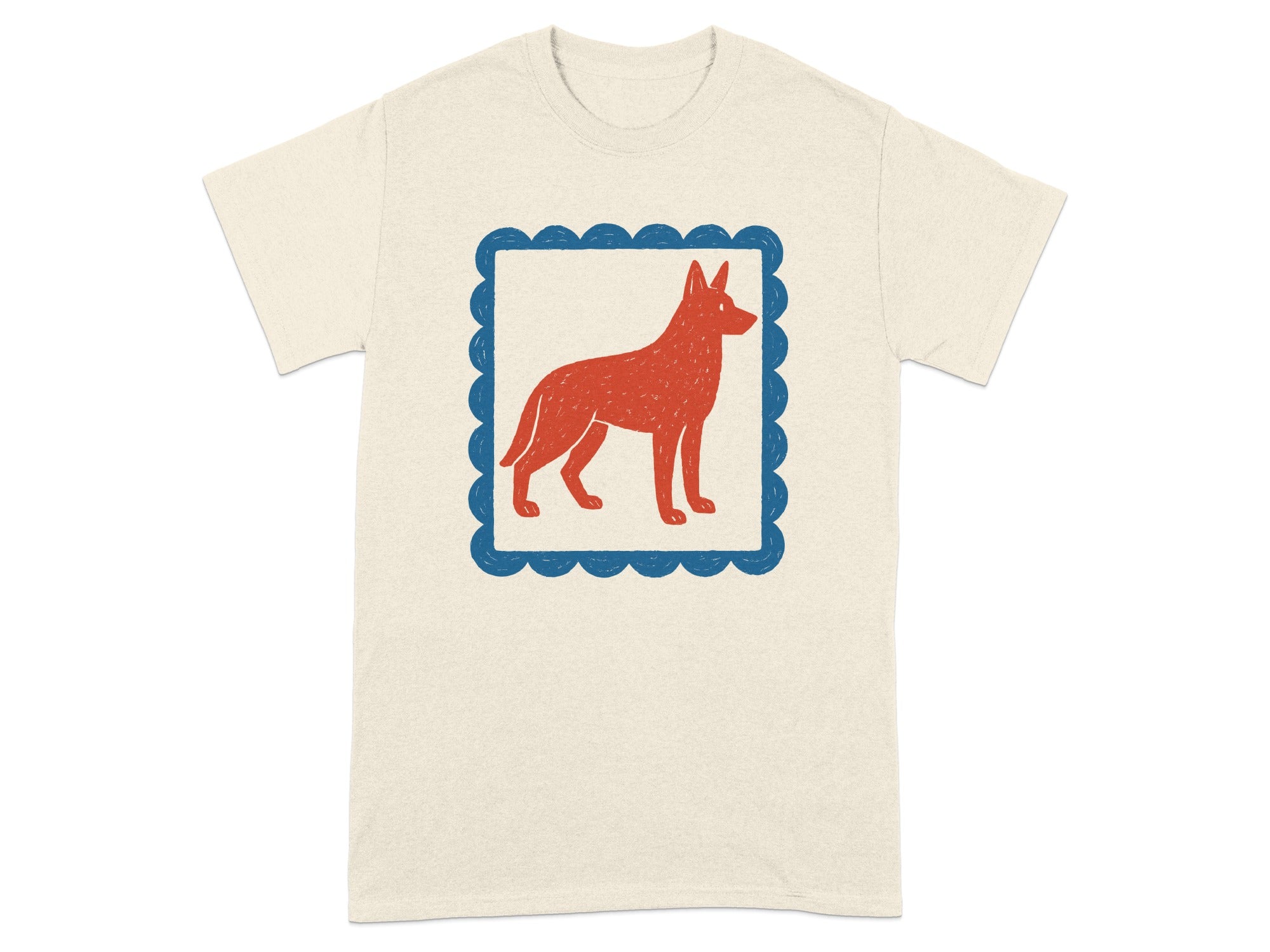 Unique Red Canine Graphic Design on Apparel