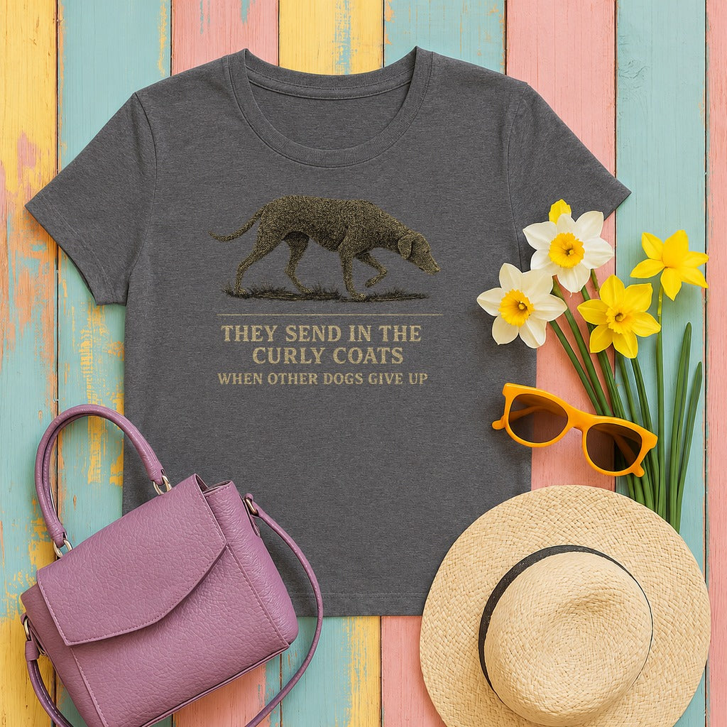 Curly-Coated Retriever Send In The Curly Coats Tee in Dark Grey Heather