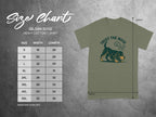Gildan 5000 Heavy Cotton T-Shirt size chart with dog graphic titled "Trust the Nose".