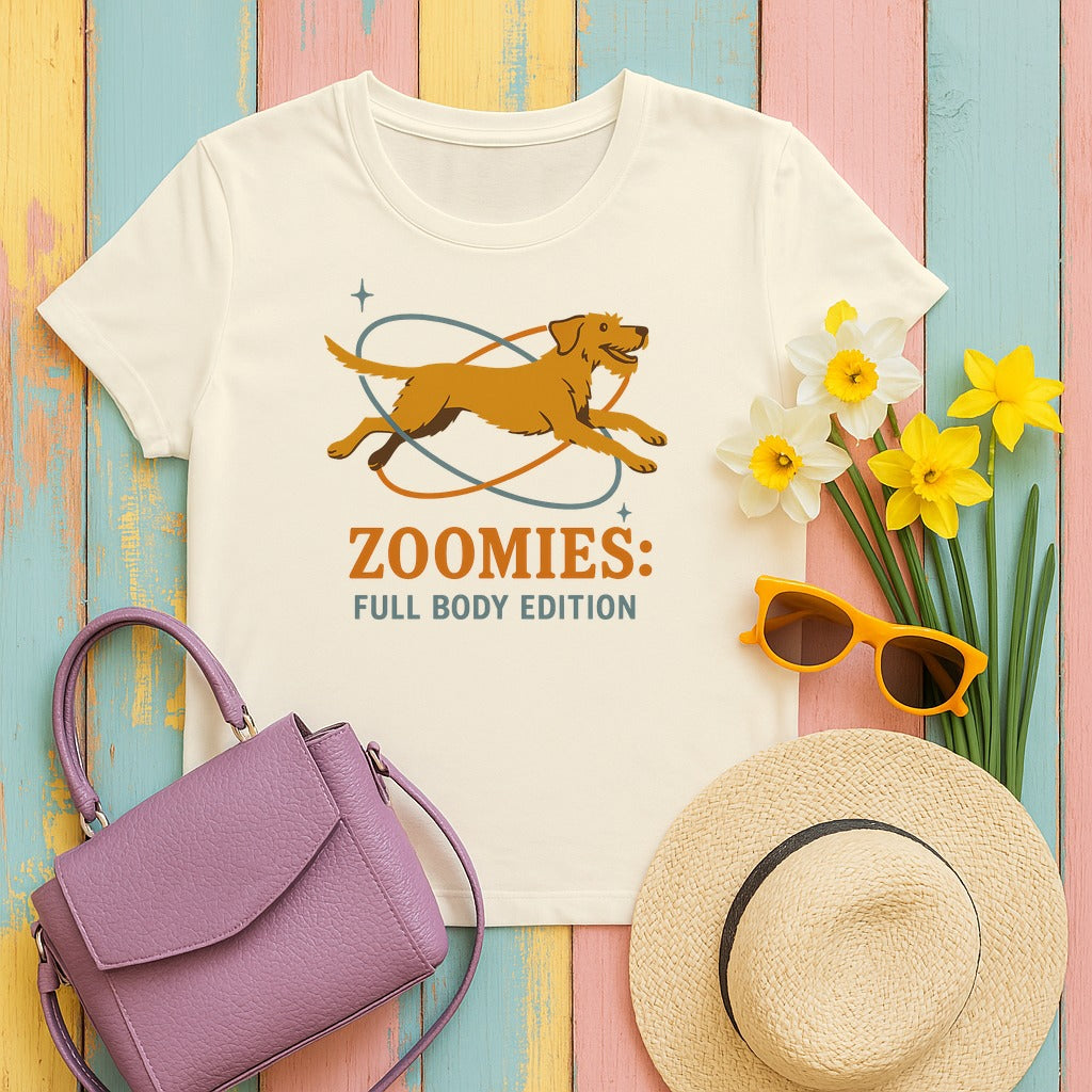 Wirehaired Vizsla Zoomies Full Body Edition Tee in Natural