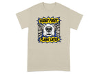 T-shirt with "SCENT FIRST. PLANS LATER." and dog nose design.