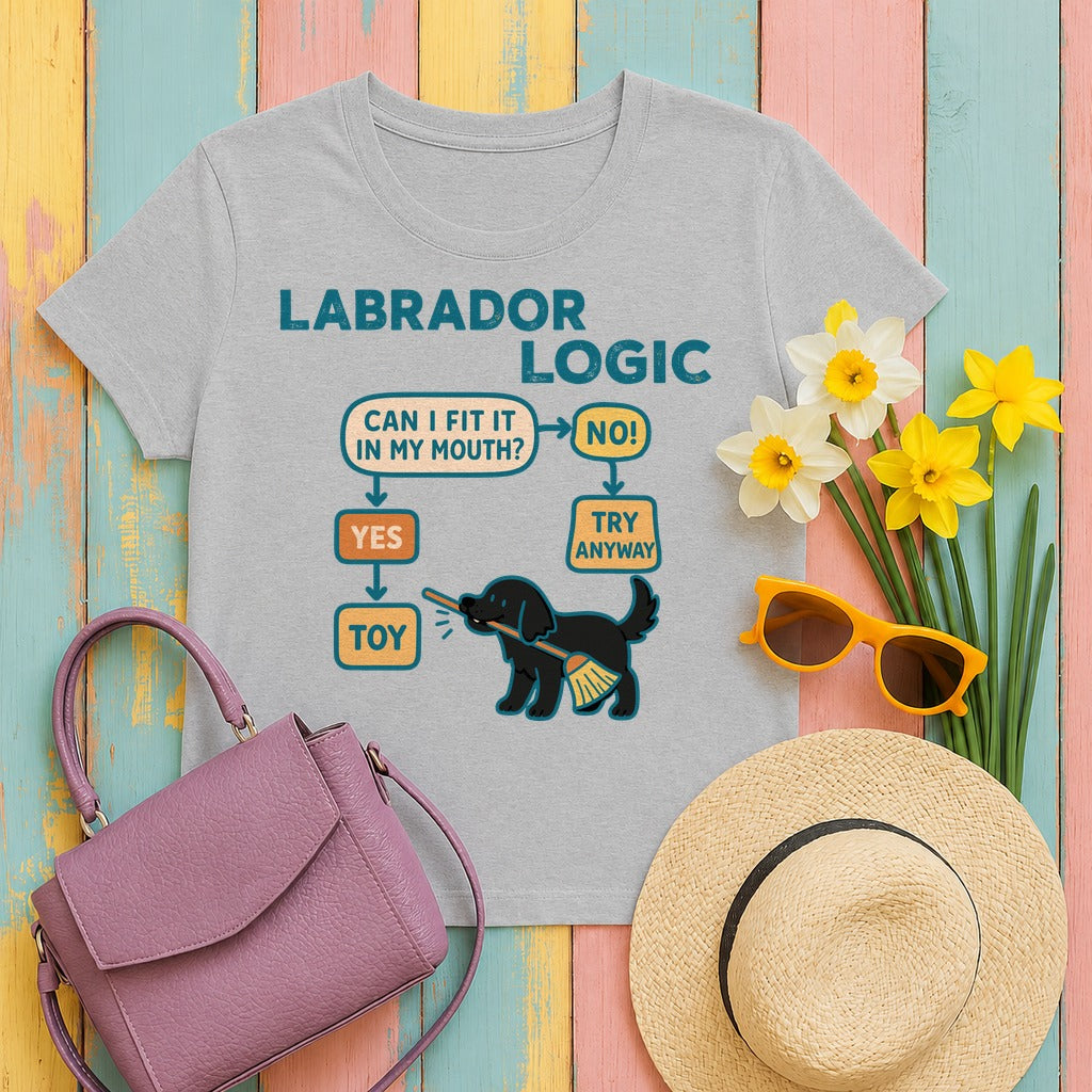 Labrador Logic Flowchart T-shirt in Sport Grey