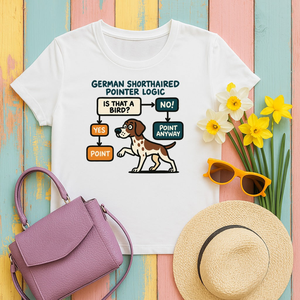 German Shorthaired Pointer Logic T-shirt in White