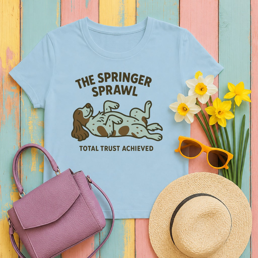 english springer spaniel springer-sprawl tee flat lay hero