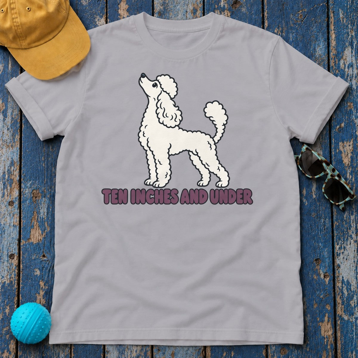 Ten Inches And Under Toy Poodle T-Shirt in Athletic Heather
