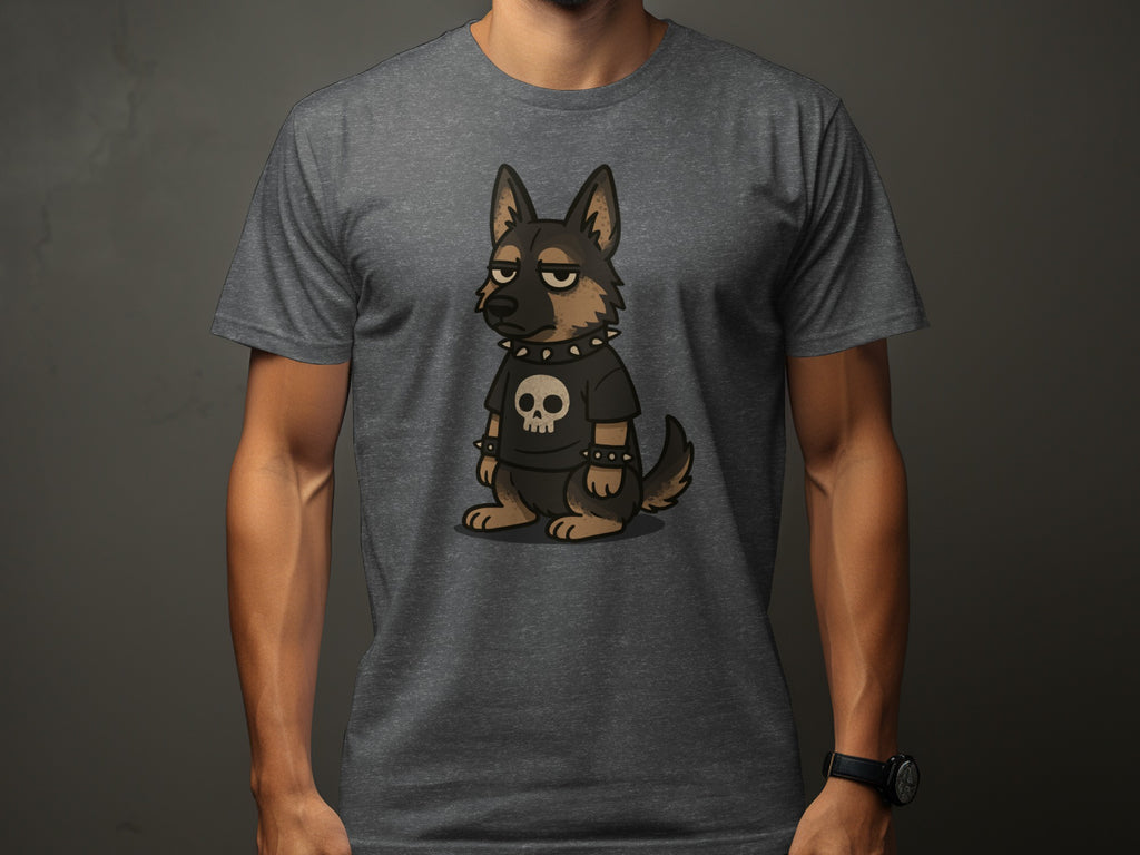 Sad Dog with Skull Shirt Graphic Tee
