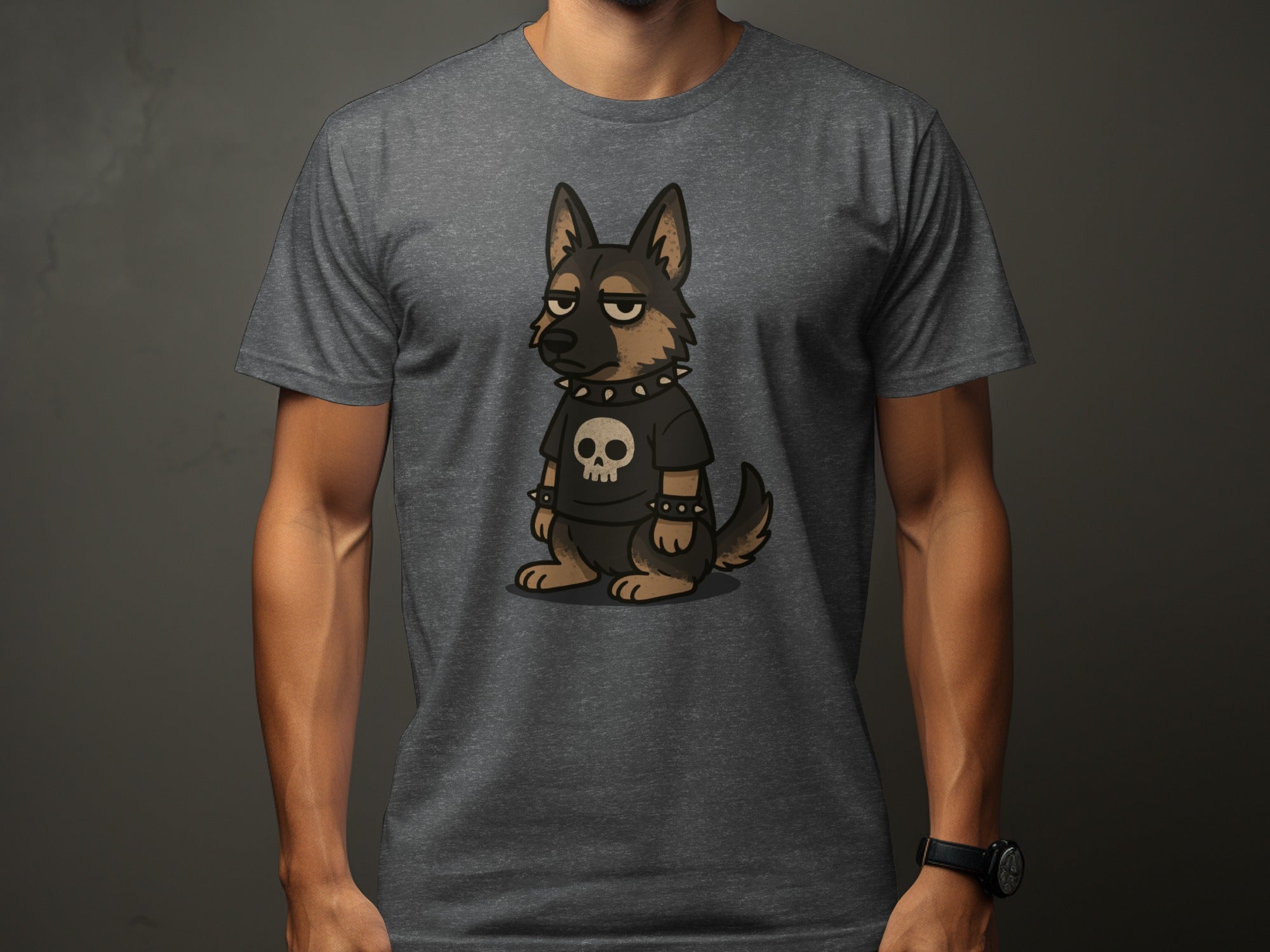 Sad Dog with Skull Shirt Graphic Tee