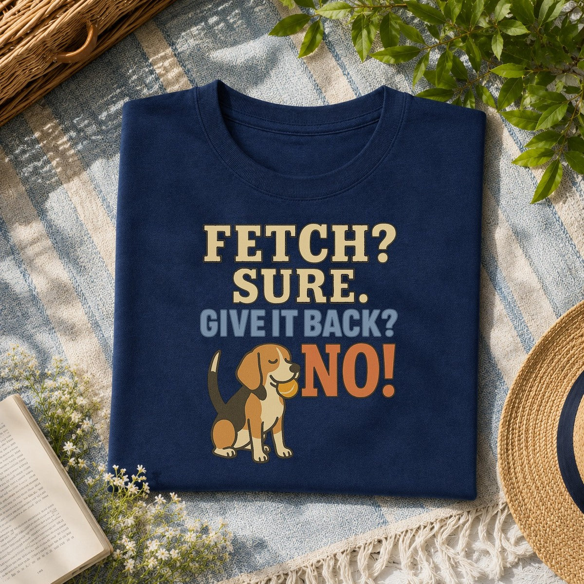 Beagle fetch tee flat-lay