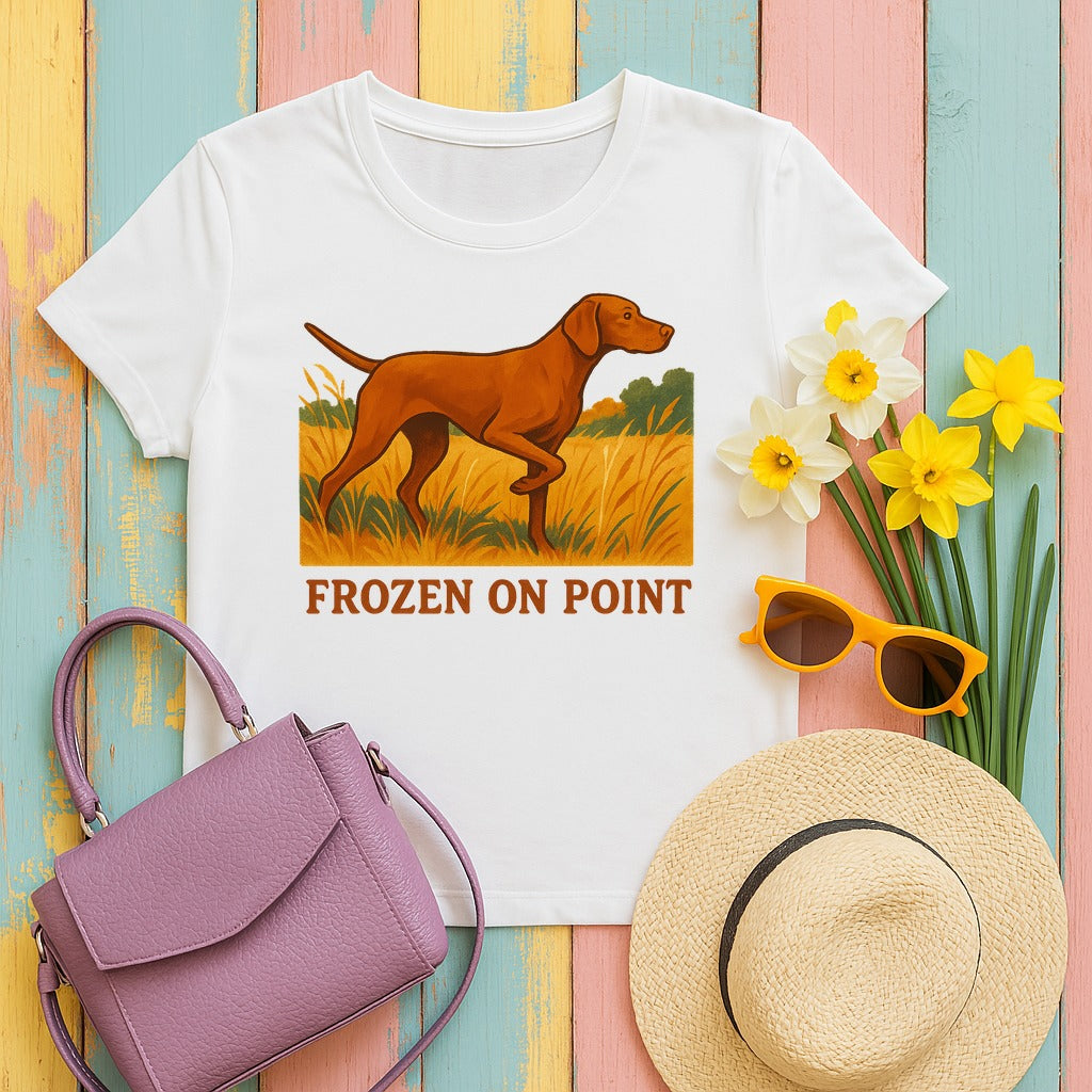 Vizsla Frozen on Point Tee in White