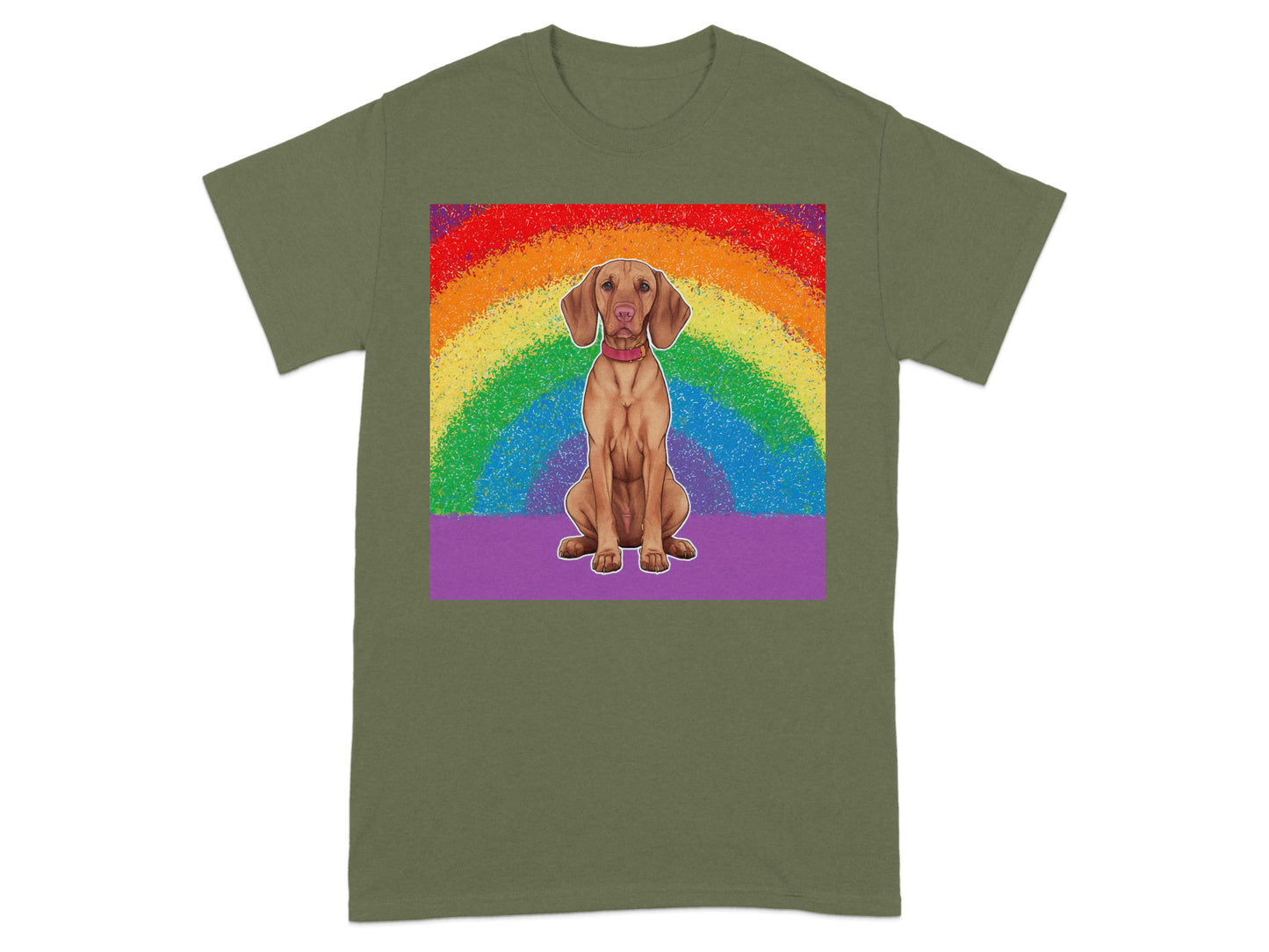 Colorful Rainbow Dog Graphic Unisex T-Shirt product type