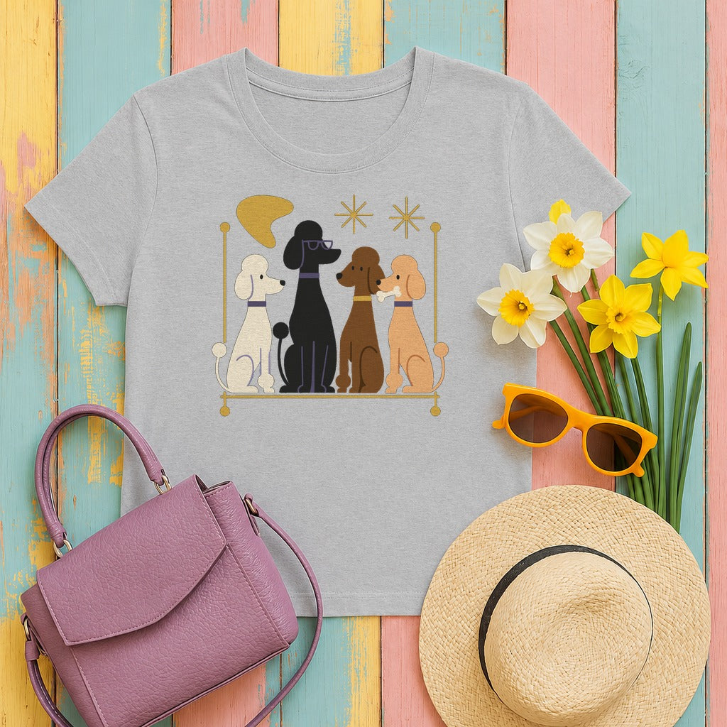 Mod Poodle Rendezvous T-Shirt in Sport Grey