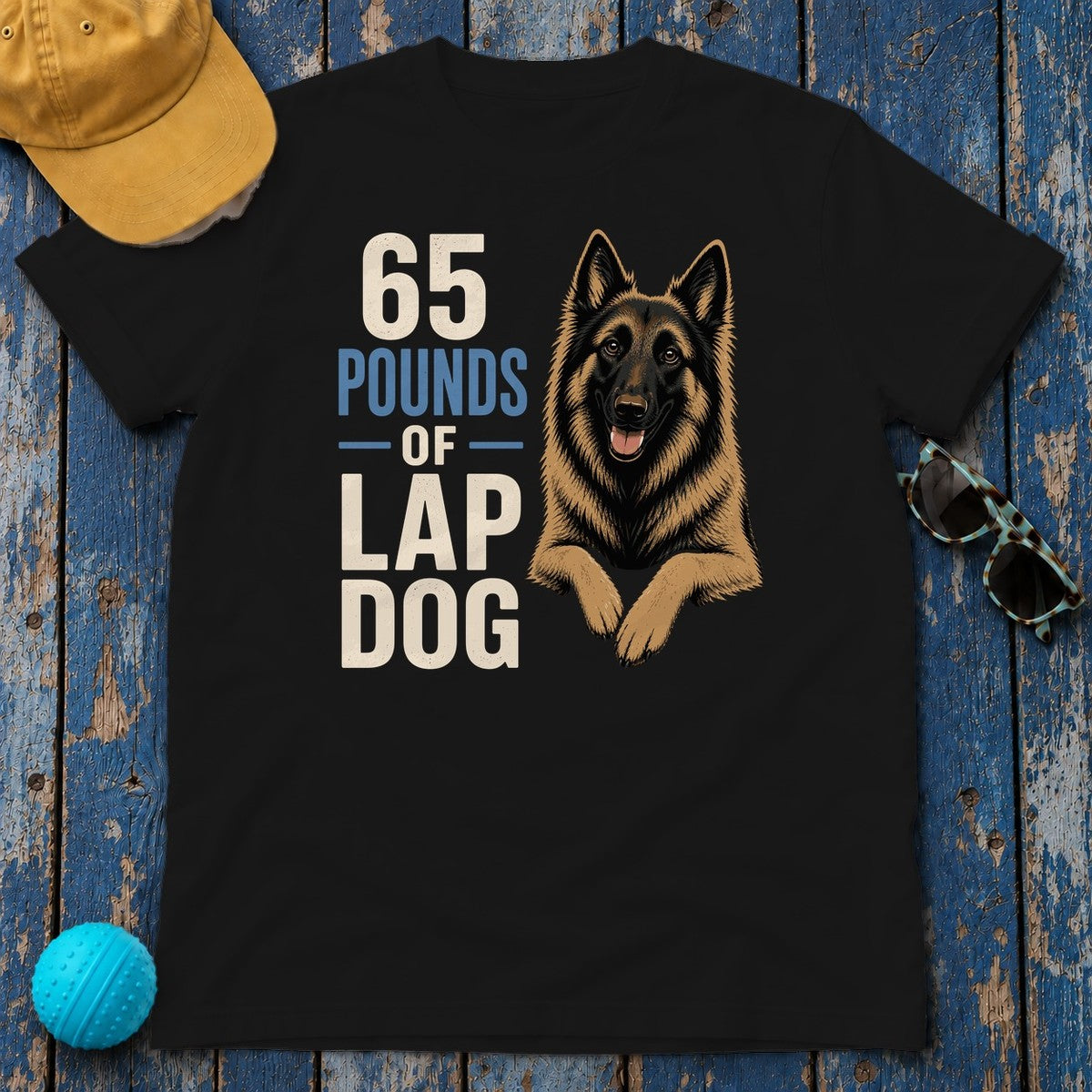 65 Pounds of Lap Dog Tervuren T-shirt in Black