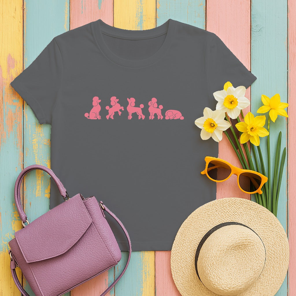 The Poodle Promenade T-Shirt in Graphite Heather