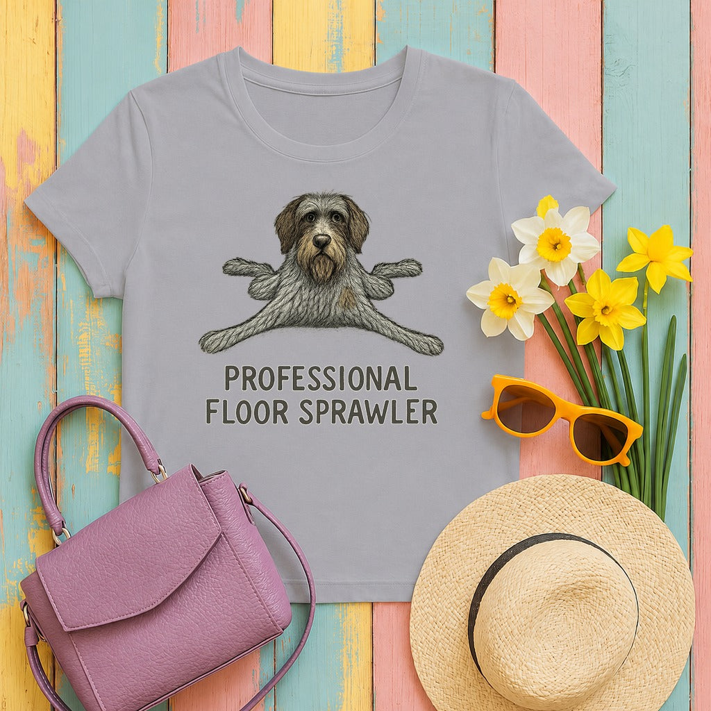 Wirehaired Pointing Griffon Professional Floor Sprawler T-shirt in Athletic Heather