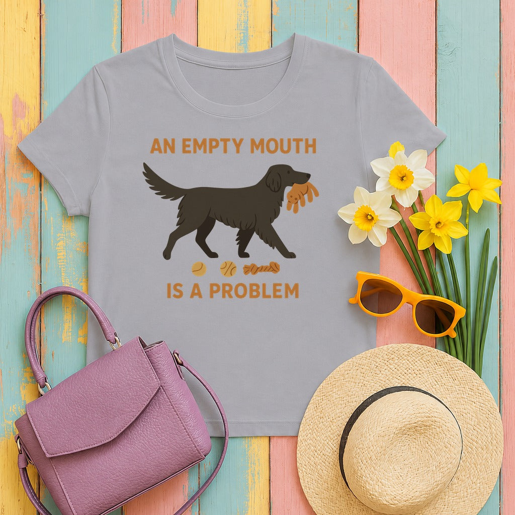 Flat-Coat An Empty Mouth Is a Problem Tee in Athletic Heather