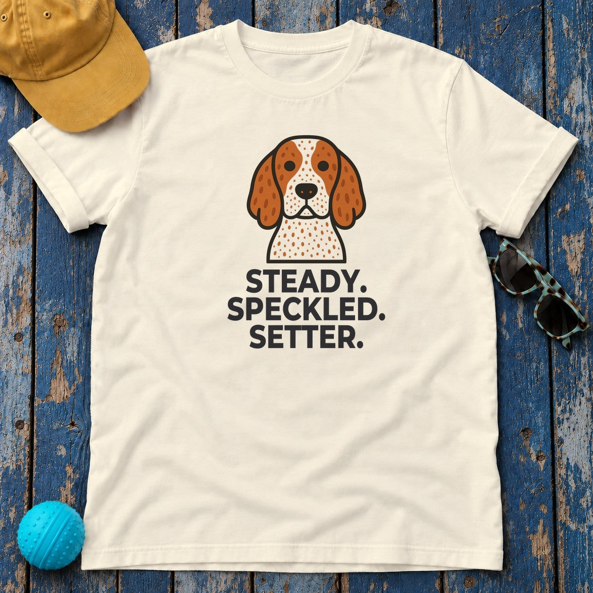 Steady. Speckled. Setter. English Setter T-Shirt in Natural