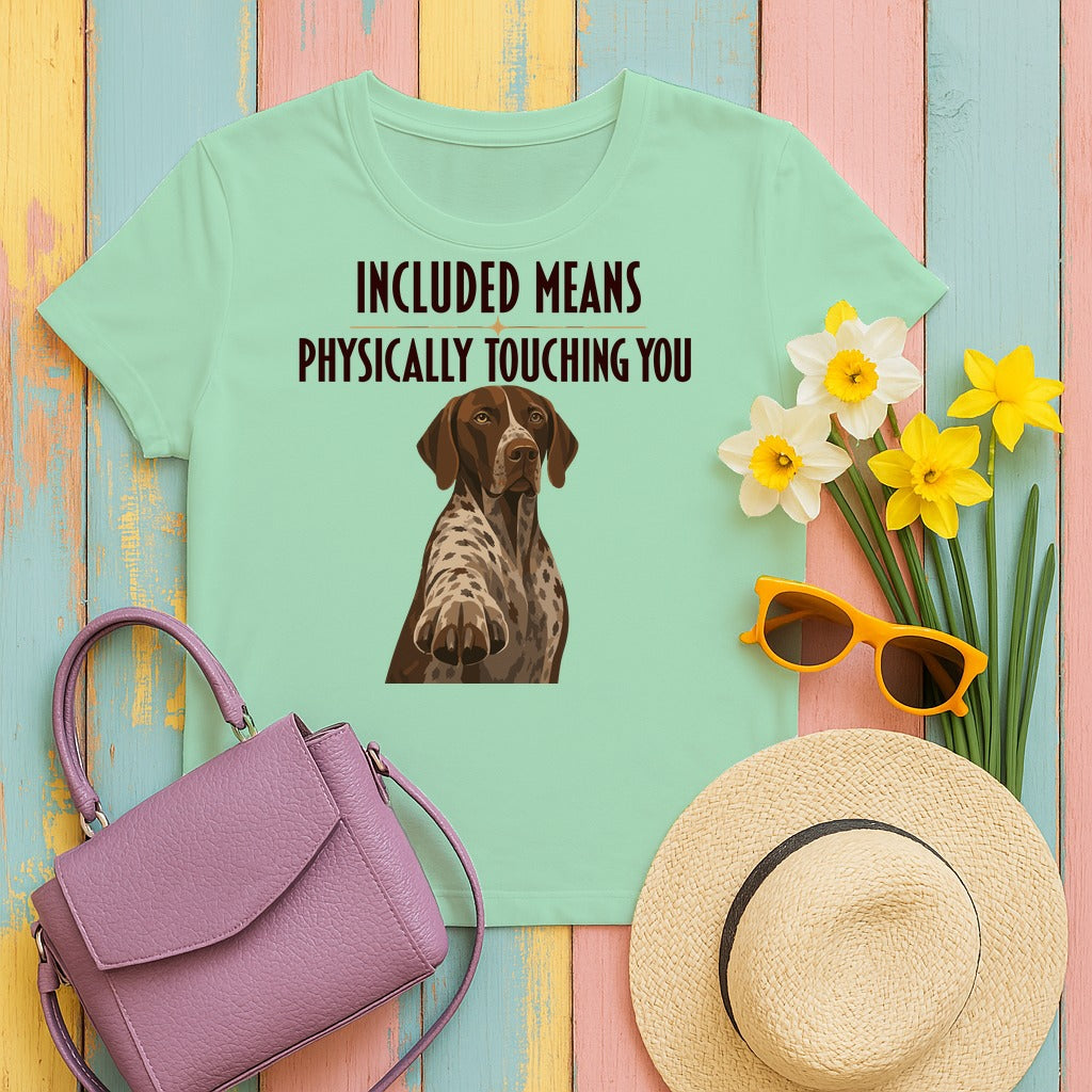 Included German Shorthaired Pointer T-Shirt in Mint Green