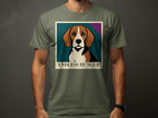 Beagle portrait on a t-shirt with the text "ENDLESS HUNGER" below.