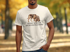 T-shirt with a dog wearing a hat and the text "EVERY WALK IS AN INVESTIGATION".