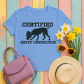 The Certified Sniff Inspector GSP T-shirt in Carolina Blue