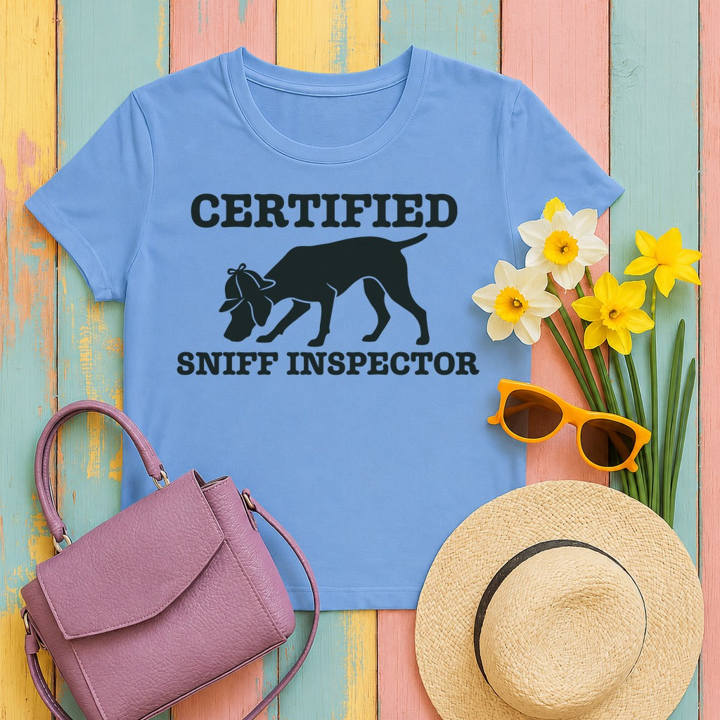 The Certified Sniff Inspector GSP T-shirt in Carolina Blue