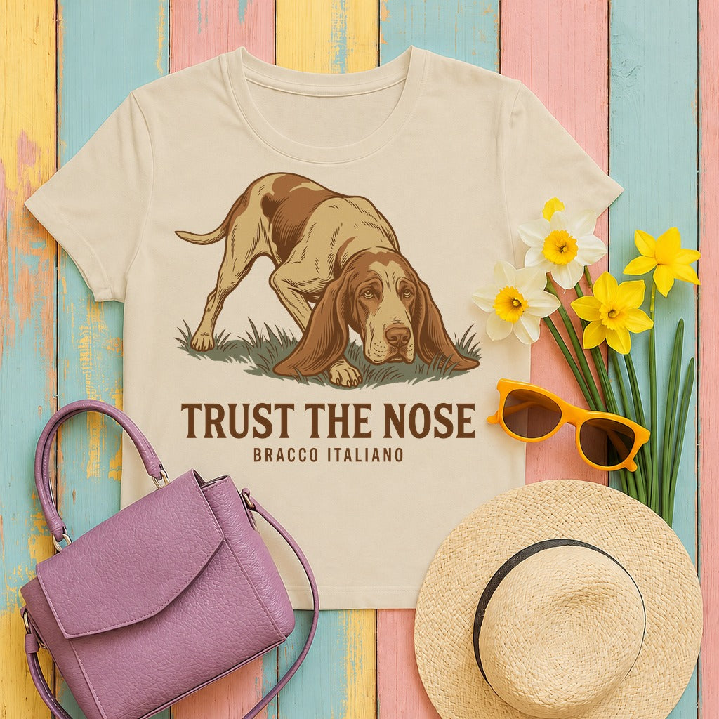 The Bracco Italiano 'Trust The Nose' t-shirt