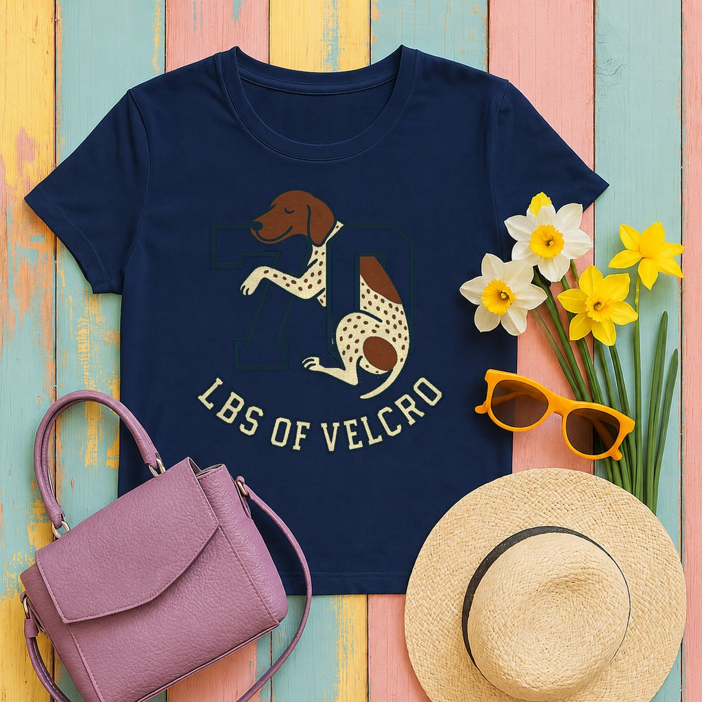 German Shorthaired Pointer 70 Lbs of Velcro T-shirt in Navy