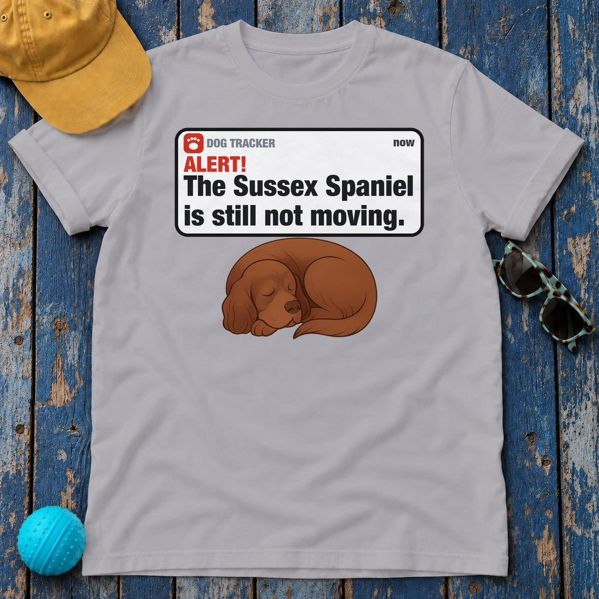 Sussex Spaniel Alert Still Not Moving Tee in Athletic Heather