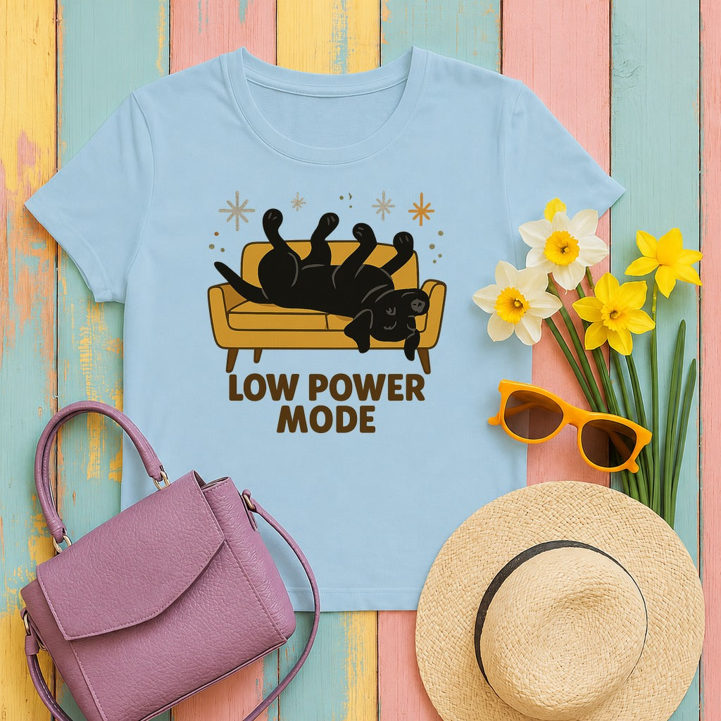 Black Lab Low Power Mode T-shirt in Light Blue