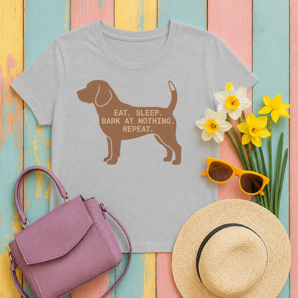 Eat Sleep Bark At Nothing Repeat Beagle T-Shirt in Sport Grey