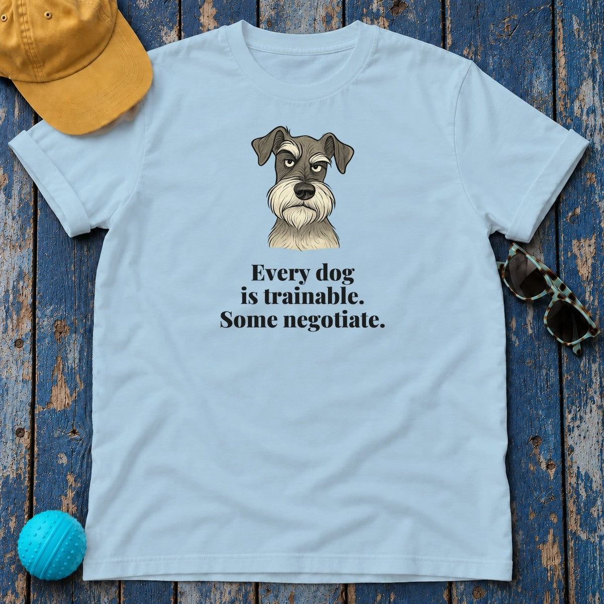 Schnauzer Some Negotiate Tee in Light Blue