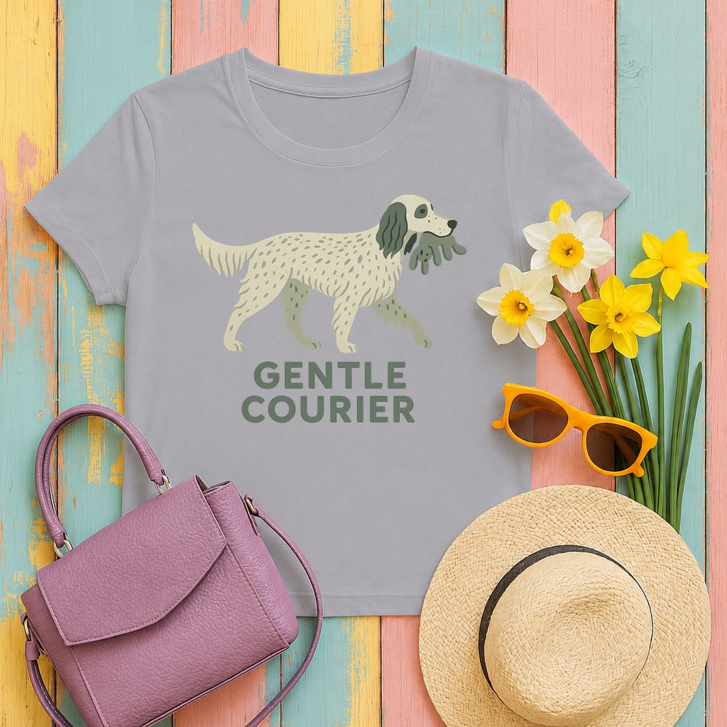English Setter Gentle Courier Tee in Athletic Heather