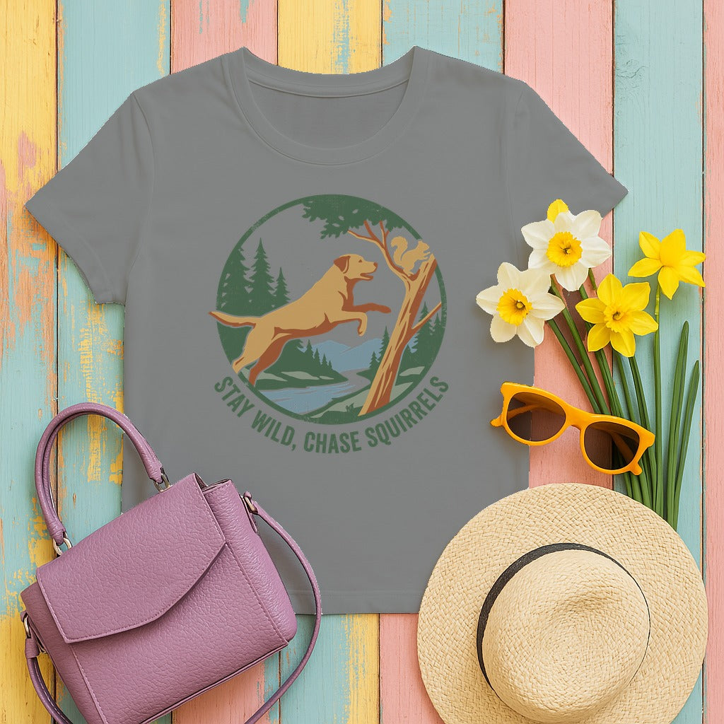 Chase Squirrels with Lab T-Shirt in Grey