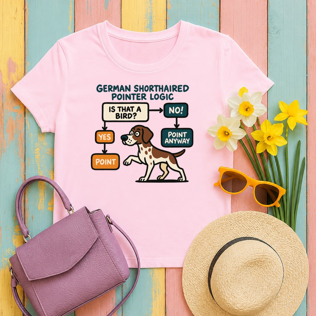 German Shorthaired Pointer Logic T-shirt in Light Pink