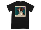 Black t-shirt with a square graphic of a German Shorthaired Pointer and "ENDLESS HUNGER" text.