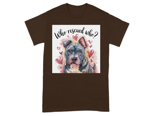Who Rescued Who Dog Illustration Print T-Shirt product