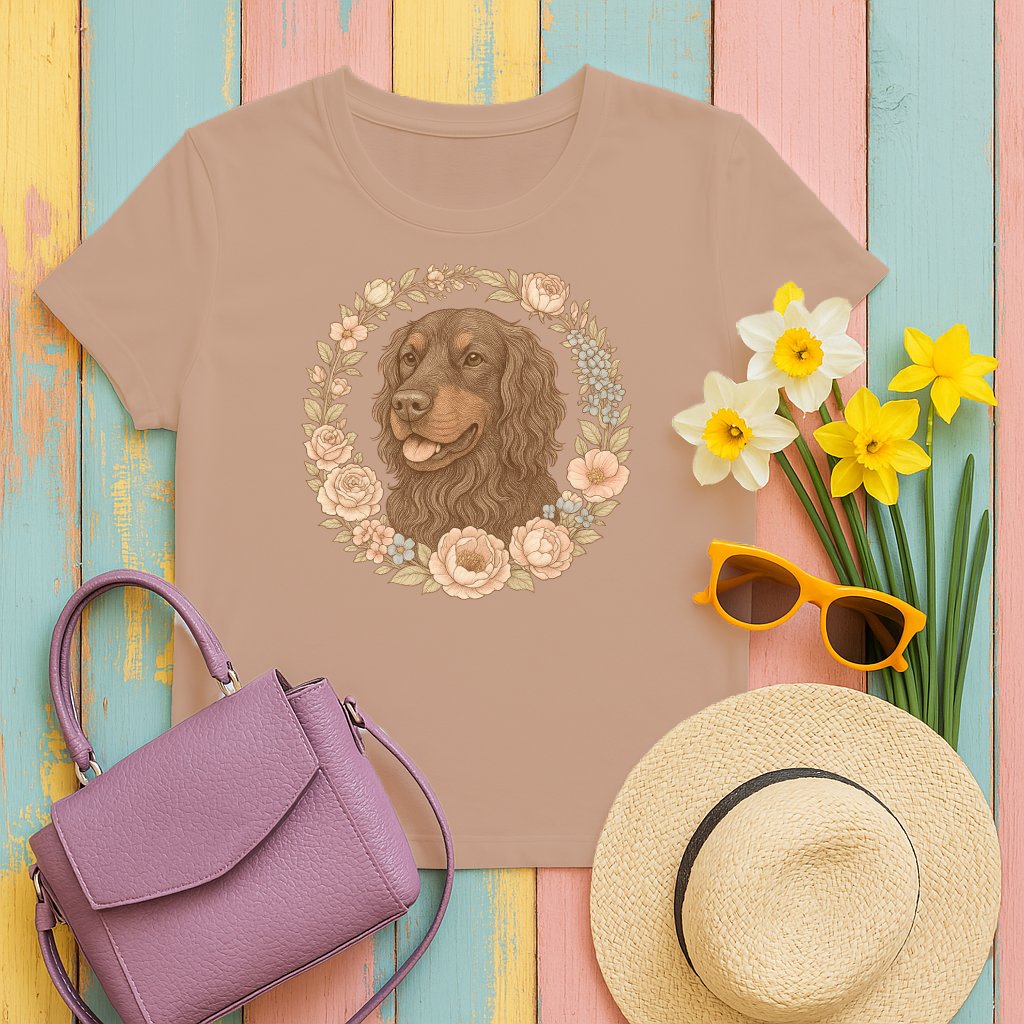 Floral Dog Design Women's Short Sleeve T-Shirt product type