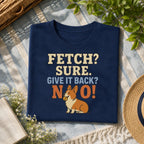 Corgi fetch tee flat-lay