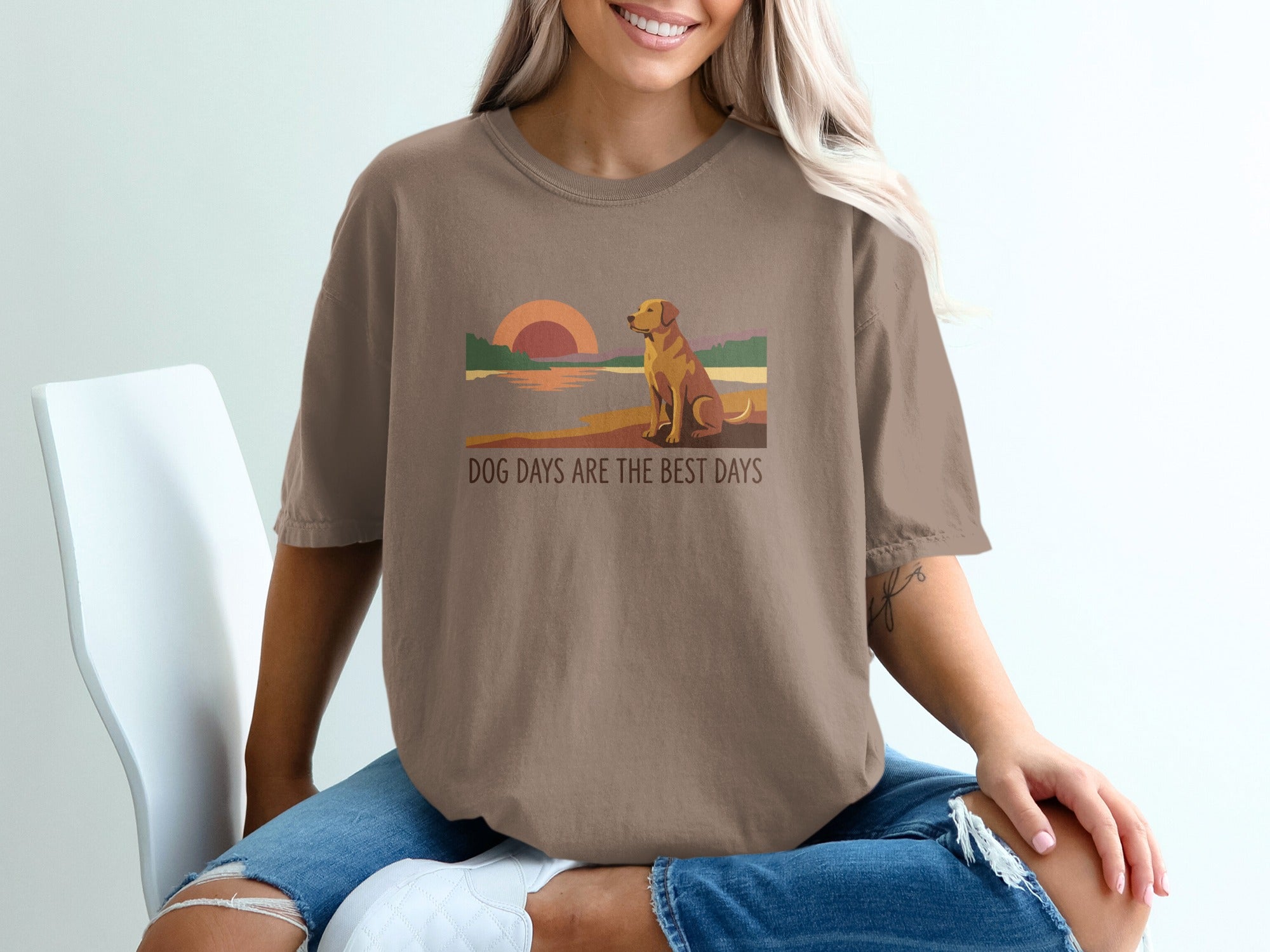 Dog Days Are The Best Days Graphic Tee Shirt