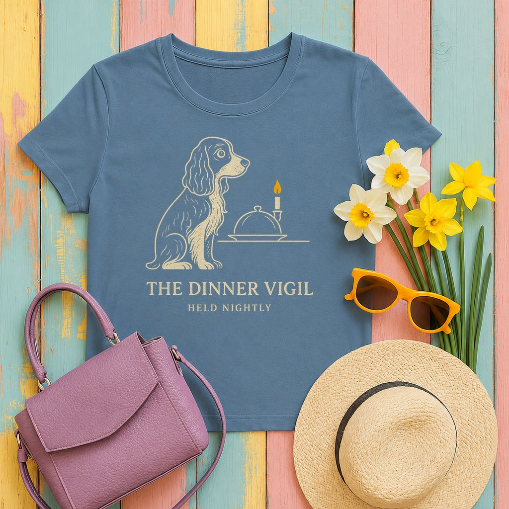 Springer Dinner Vigil Tee in Steel Blue
