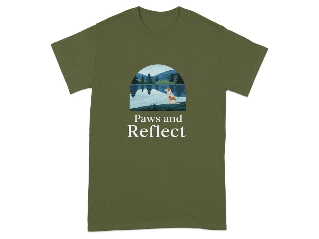 Paws and Reflect Dog Landscape Design for Nature Lover T-Shirt T-shirt