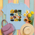 Vintage Lab Life Stickers T-Shirt in Light Blue