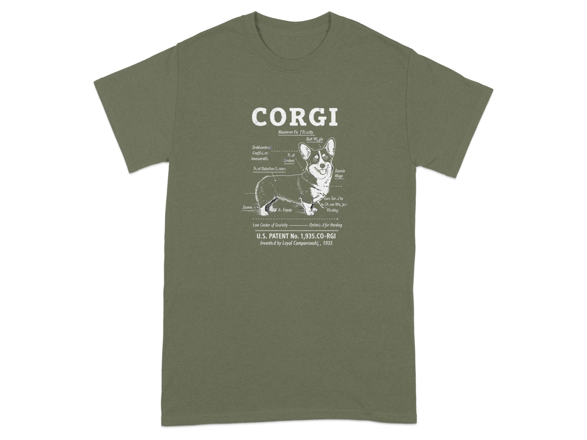 Funny Corgi Blueprint Graphic Design Shirt Product
