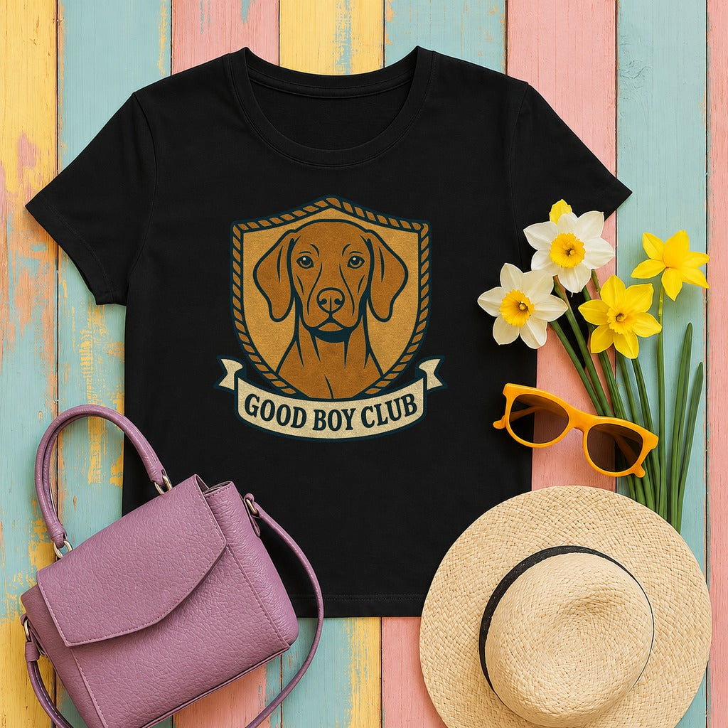 Vizsla Good Boy Club Tee in Black