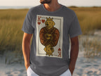 King of Hearts playing card graphic with a dog wearing a crown and regal robe.