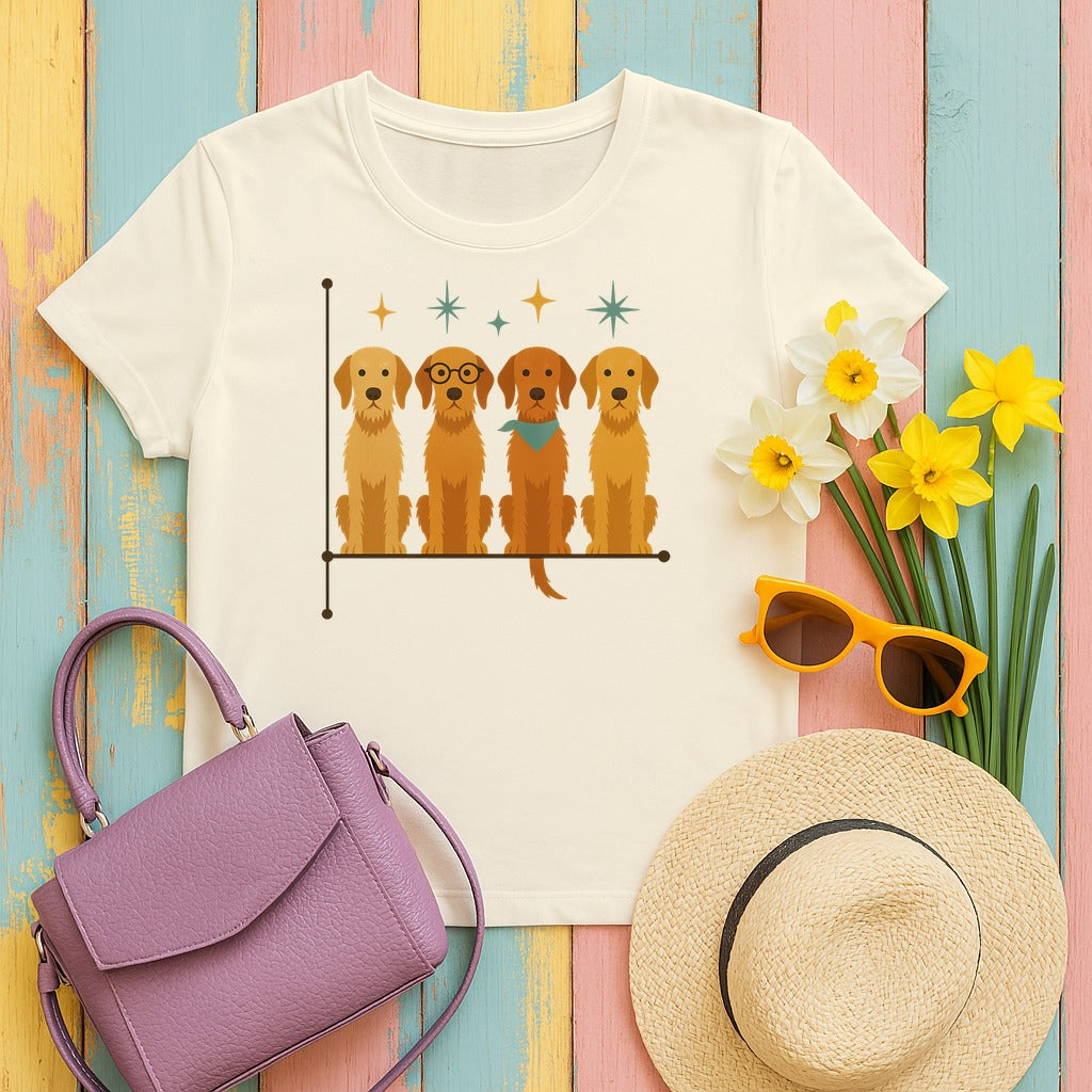 Mid-Century Wirehaired Vizsla Tee in Natural