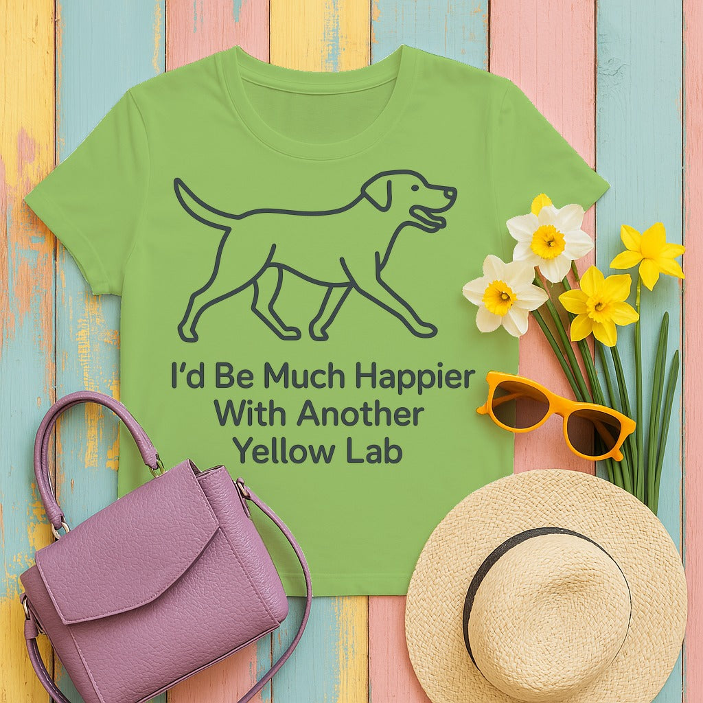 Yellow Lab Happiness Graphic T-Shirt in Lime