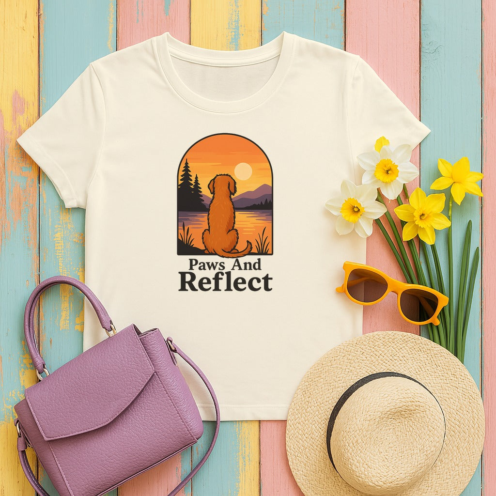 Wirehaired Vizsla Paws and Reflect Tee in Natural